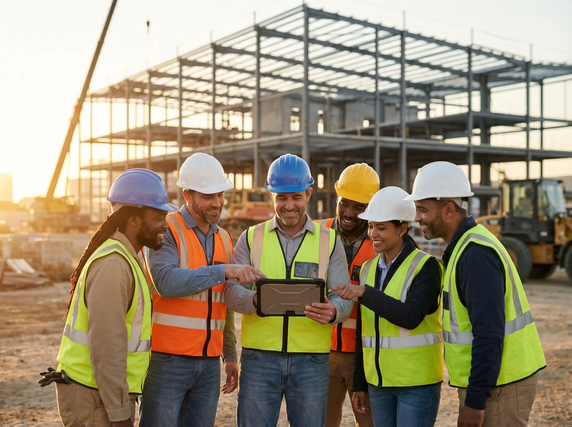 Construction team using Sync